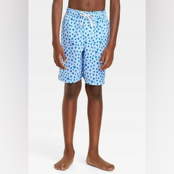 Cat & Jack Boys Palm Dot Swim Shorts - Picture 1 of 1